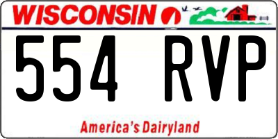 WI license plate 554RVP