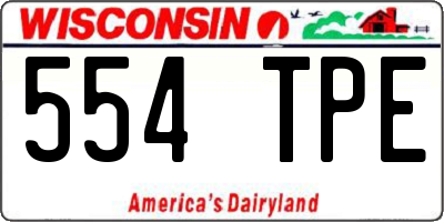 WI license plate 554TPE
