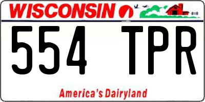 WI license plate 554TPR