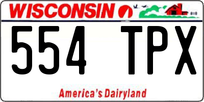 WI license plate 554TPX