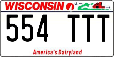 WI license plate 554TTT