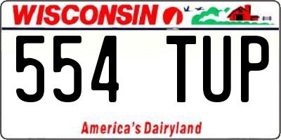 WI license plate 554TUP