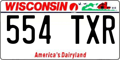 WI license plate 554TXR