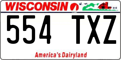 WI license plate 554TXZ