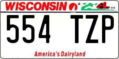 WI license plate 554TZP