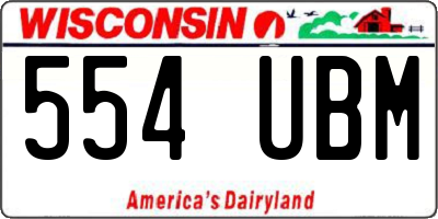 WI license plate 554UBM