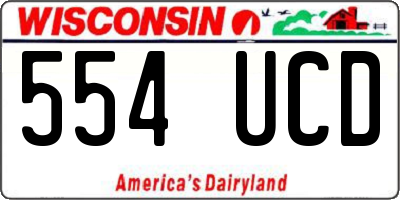 WI license plate 554UCD