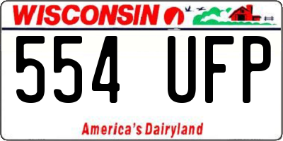WI license plate 554UFP