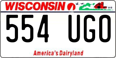 WI license plate 554UGO