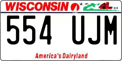 WI license plate 554UJM