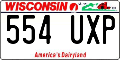 WI license plate 554UXP