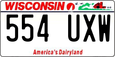 WI license plate 554UXW