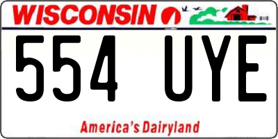 WI license plate 554UYE