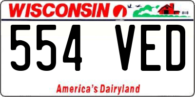 WI license plate 554VED
