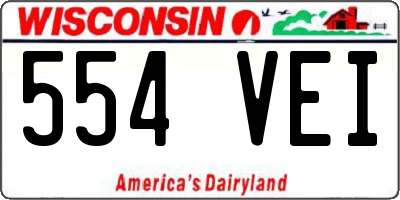 WI license plate 554VEI