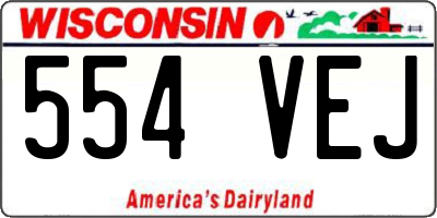 WI license plate 554VEJ