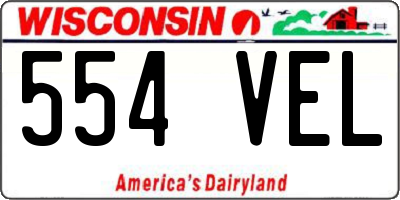 WI license plate 554VEL