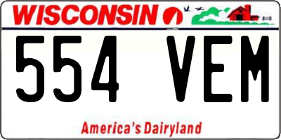 WI license plate 554VEM