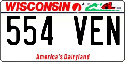 WI license plate 554VEN