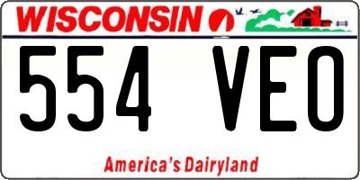WI license plate 554VEO