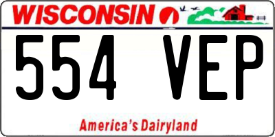 WI license plate 554VEP