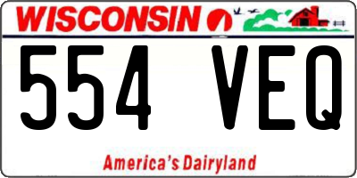 WI license plate 554VEQ