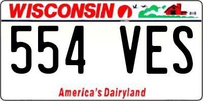 WI license plate 554VES