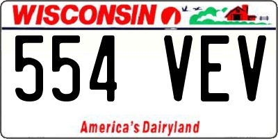 WI license plate 554VEV