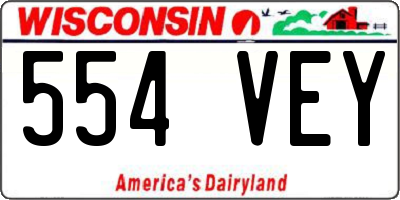 WI license plate 554VEY