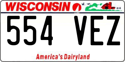 WI license plate 554VEZ