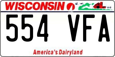 WI license plate 554VFA