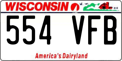 WI license plate 554VFB