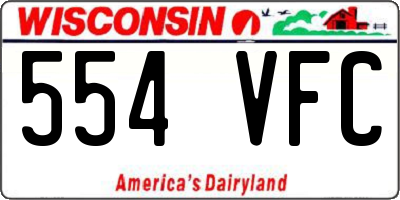 WI license plate 554VFC