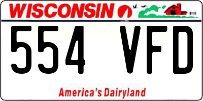 WI license plate 554VFD