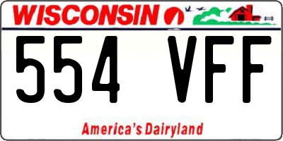 WI license plate 554VFF