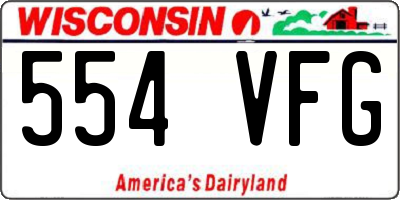 WI license plate 554VFG
