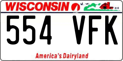 WI license plate 554VFK