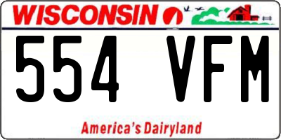 WI license plate 554VFM