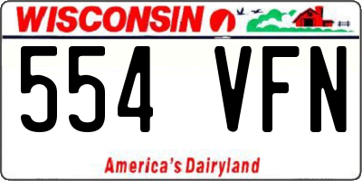 WI license plate 554VFN