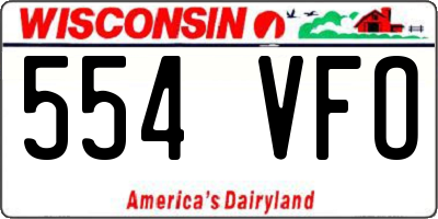 WI license plate 554VFO
