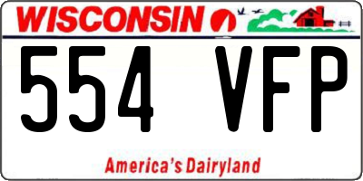 WI license plate 554VFP