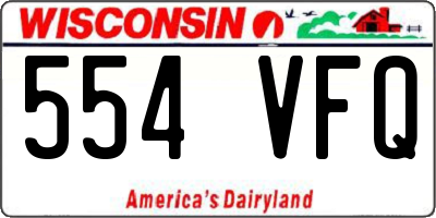 WI license plate 554VFQ