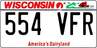 WI license plate 554VFR