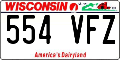 WI license plate 554VFZ