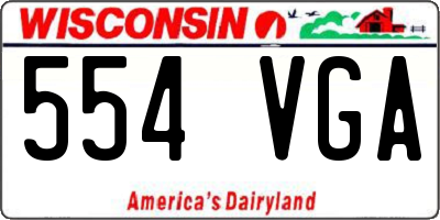 WI license plate 554VGA
