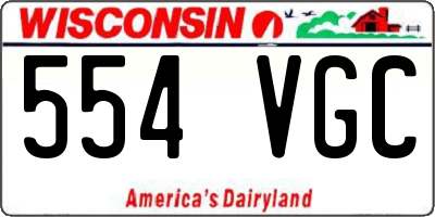 WI license plate 554VGC