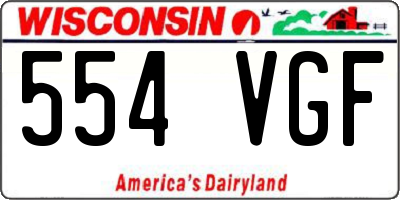 WI license plate 554VGF