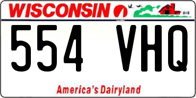 WI license plate 554VHQ