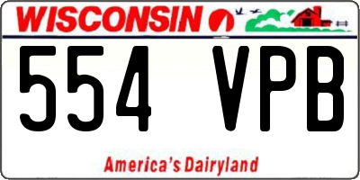 WI license plate 554VPB