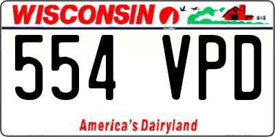 WI license plate 554VPD